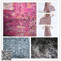 100 % polyester Leopard motif imprimé en tissu mousseline